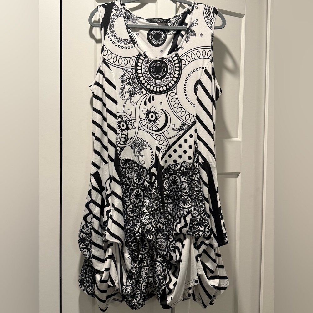 Black and White Patterned Dress